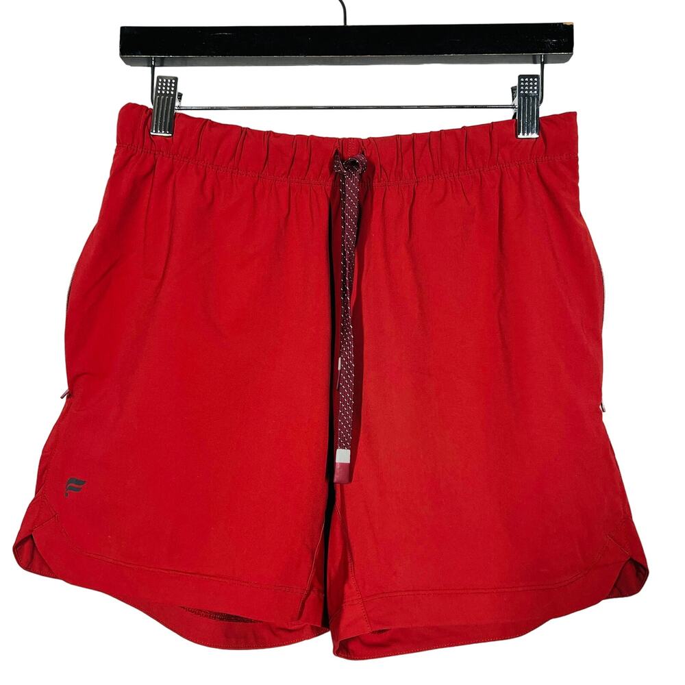 Fabletics 5" Inseam Athletic Shorts Casual Sport Red Zip Pocklets - M